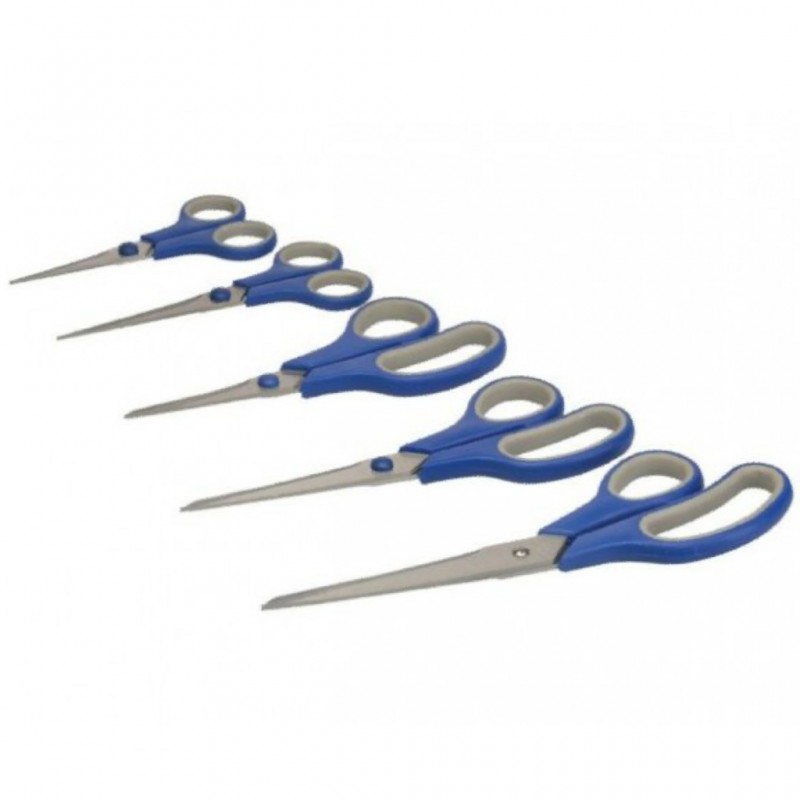 scissors stainless steel 5 pairs various sizes 150 to 250mm
