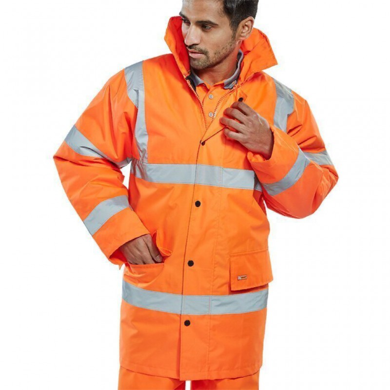 constructor jacket quilted orange, small en iso 20471