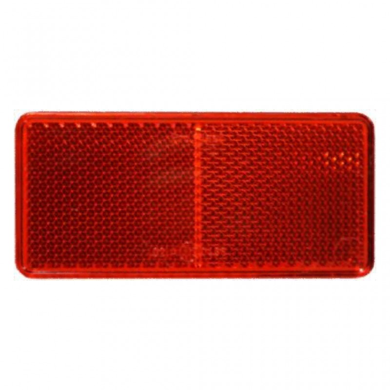 red reflector rectangle oblong self adhesive 44mm x 94mm