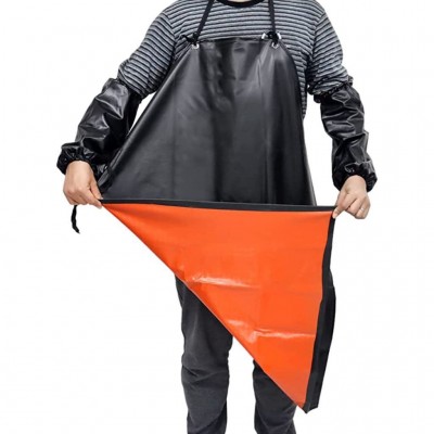 Apron with 2 Sleeves, Waterproof Leather