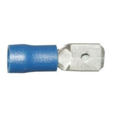 Blue Male Tab 6.3mm Crimp Terminals, Pack of 100