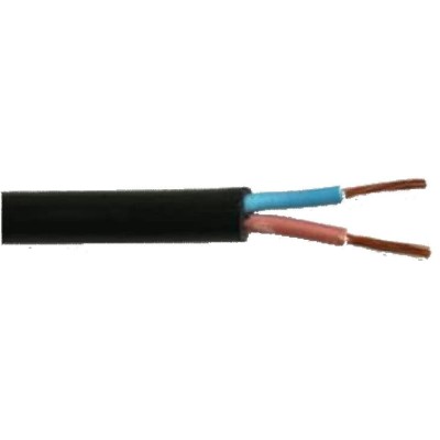 Cable H05VV-F, 2 Core 2.5mm H05VV-F Flexible Black PVC 50 Metres