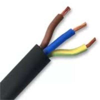 Cable H05VV-F, 3 Core 2.5mm Flexible Black PVC 100 Metres