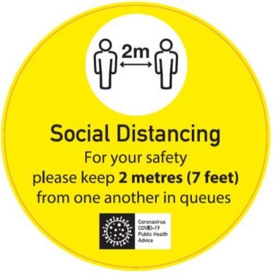 Circular Social Distancing Floor Sticker, 