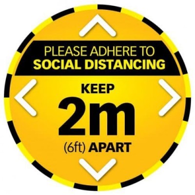 Circular Social Distancing Floor Sticker, 