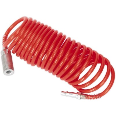 Coiled Air Hose Red 5m x 5mm Ø, Sealey