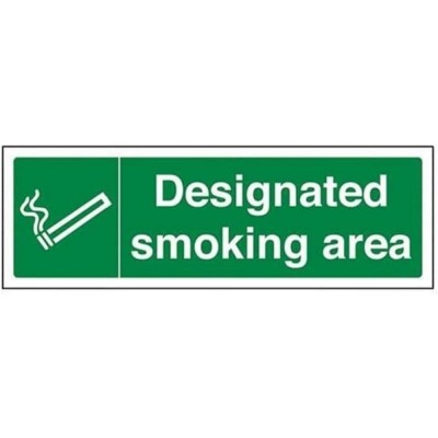 Designated Smoking Area Sign Rigid Plastic