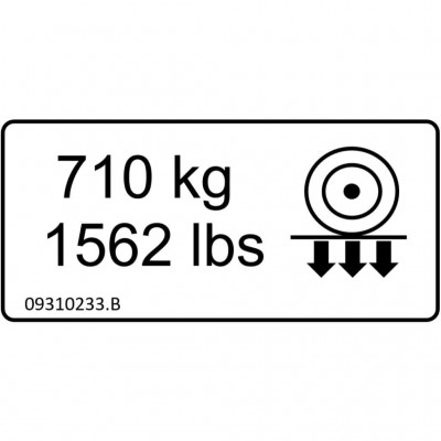 Dingli JCPT0607DCS 710kg Wheel Load Label x 300