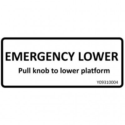 Dingli JCPT0607DCS Emergency Lowering Label x 200