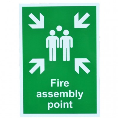 Fire Assembly Point A3 Sign, Rigid Plastic