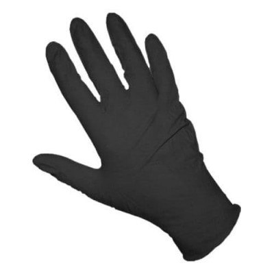 Gloves, Extra Thick Disposable Black Nitrile, Medium (Box of 50 Pairs)