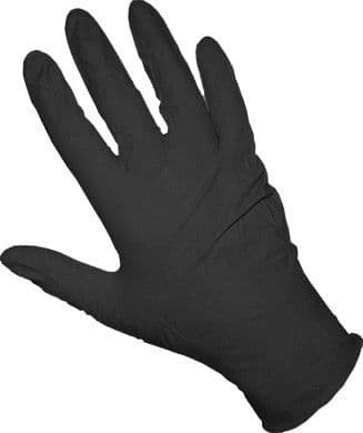 Gloves, Extra Thick Disposable Black Vitrile, Medium (Box of 50 Pairs)