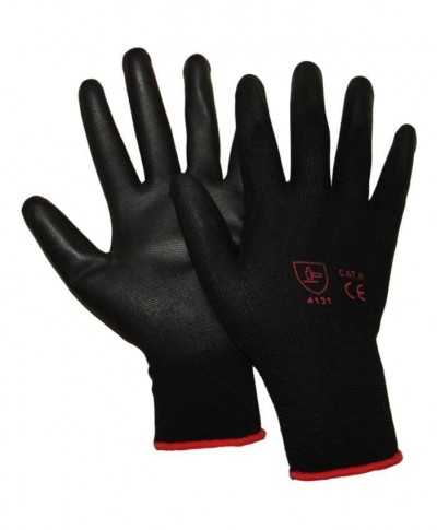 Gloves, Nylon PU Coated Black | Medium