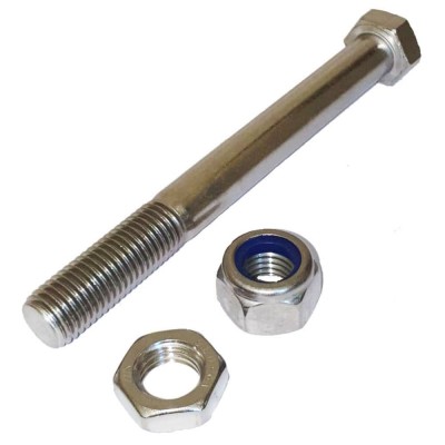 M16 x 150 Bolt, M16 Nylock and Half Nut A2 Stainless Steel