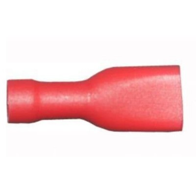 Red Female Spade 6.3mm Fully Insulated Crimp Terminals,  Pack of 100