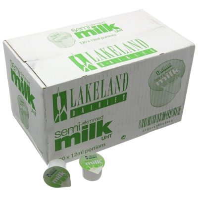 milk pots specially treated semi-skimmed 12ml, pack of 120