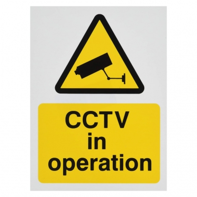 cctv in operation sign rigid plastic 150mm x 200mm